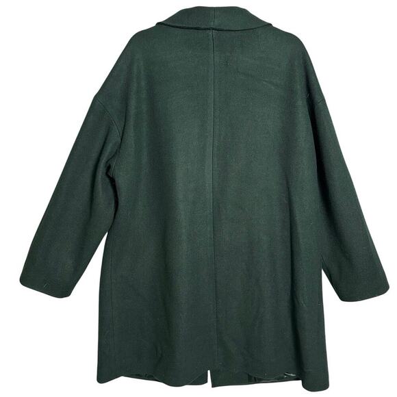 Nine West NWT Sz XXL Forest Green Wool Blend Coat Relaxed Fit Trench Pea Coat - Picture 2 of 12